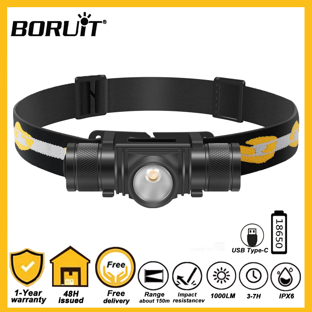 Lolin D32 - BORUiT D10 LED ไฟหน้า 18650 แบตเตอรี่