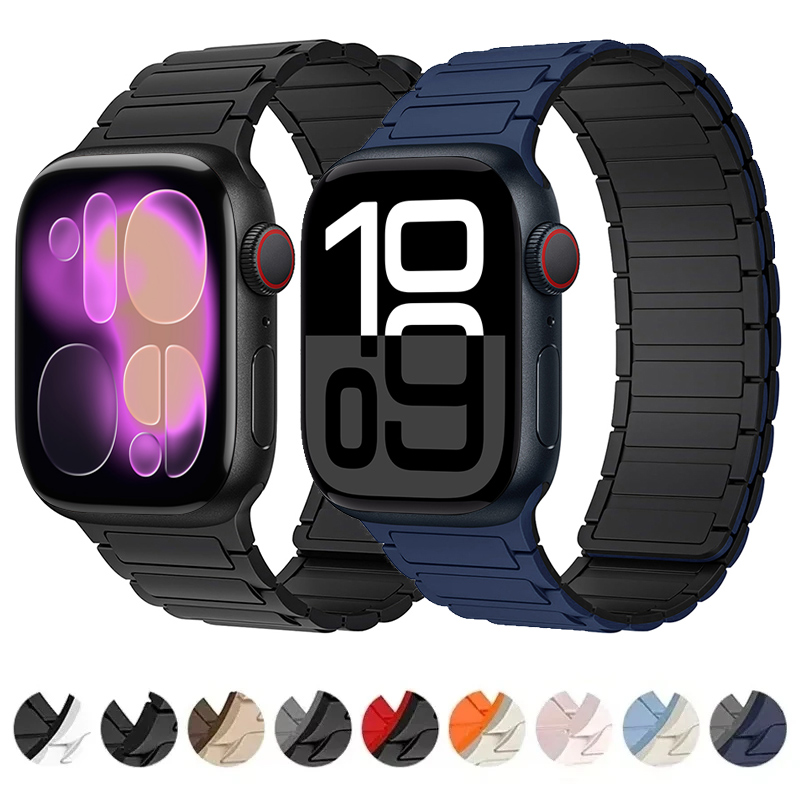 Ttgo T Watch - สายซิลิโคนแม่เหล็กสำหรับแอปเปิ้ลวอทช์อัลตร้า 3 2 49 มม. 45