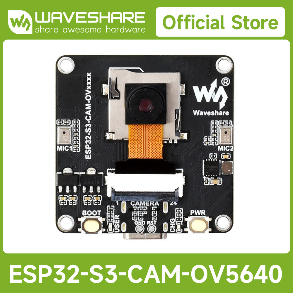 Doit Esp32 - Waveshare ESP32-S3 AIoT บอร์ดพัฒนากล้อง, โมดูลอินพุตและเอาต์พุตเสียงในตัว, รองรับการเชื่อมต่อจอแสดงผลภายนอก