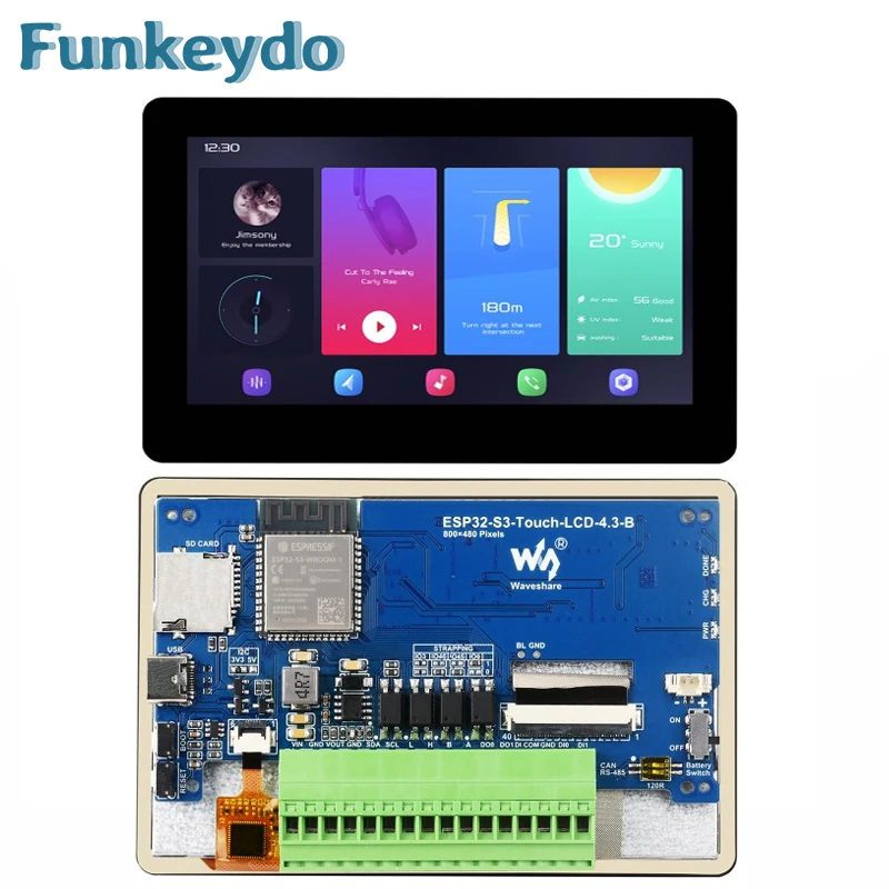 Lolin S3 - Waveshare ESP32-S3 4.3 นิ้วหน้าจอสัมผัส IPS LCD