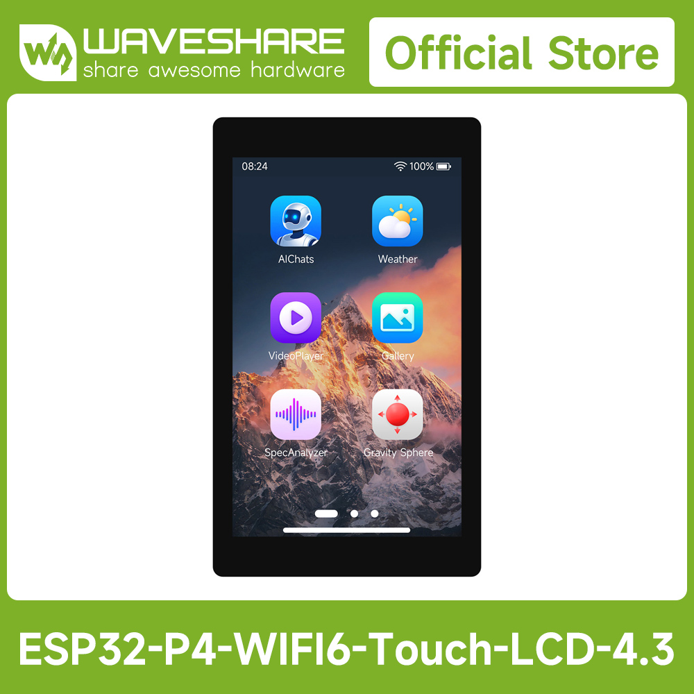 Doit Esp32 - เวฟแชร์ ESP32-P4-WIFI6 บอร์ดพัฒนา 4.3 นิ้ว, ความละเอียด