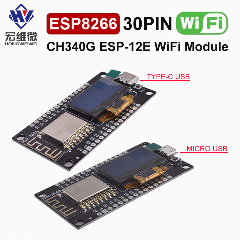 Nodemcuv2 - บอร์ดพัฒนา NodeMCU ESP8266 V3 พร้อมจอแสดงผล OLED