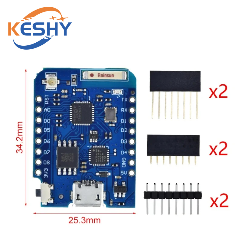 WEMOS D1 Mini Pro 16M ไบต์ขั้ว - D1 Mini Pro บทวิจารณ์และราคา