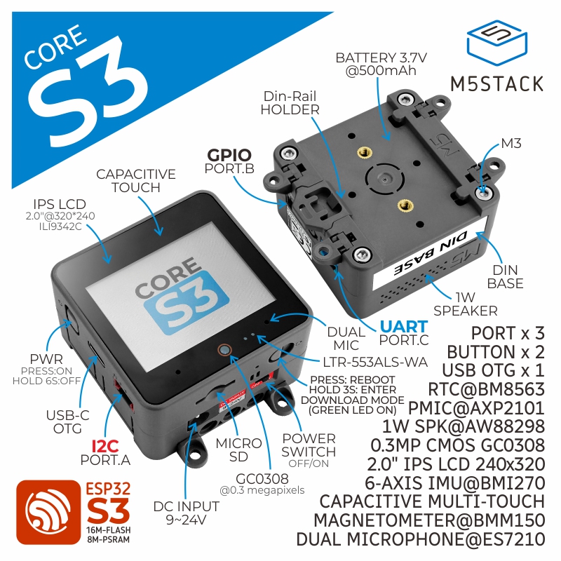 M5Stack รุ่น ESP32-S3 อย่างเป็ - M5Stack Core2 บทวิจารณ์และราคา