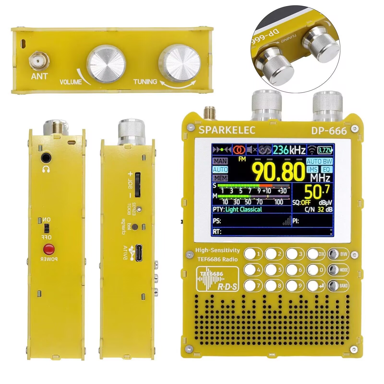 วิทยุรุ่นใหม่ DP-666 TEF6686 ค - Devkitc บทวิจารณ์และราคา